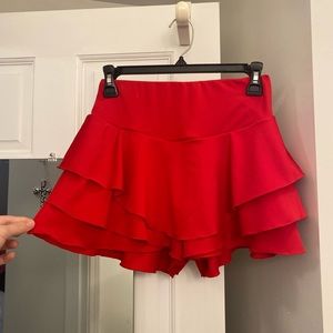 Red Ruffle Skort